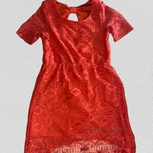 Girls Size 10 Orange SequinHeartsGirls Dress
